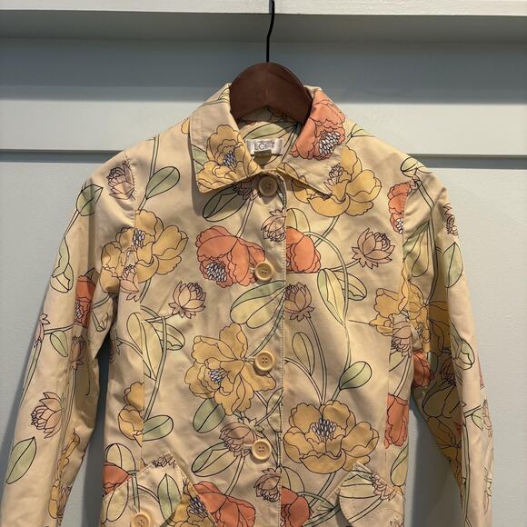 Ann Taylor Loft Jacket Womens XS Petite Floral Print Spring Coat Pockets Buttons - Picture 3 of 14
